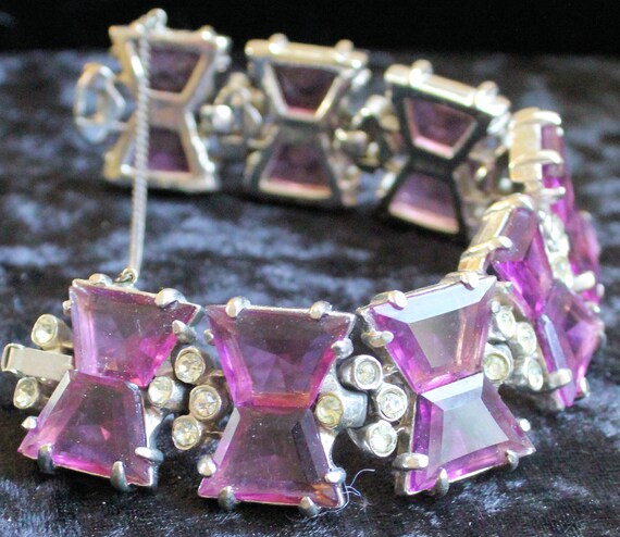 Art Deco Reja  Lavender  Link Bracelet - image 4