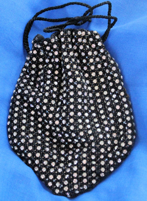 Vintage Cloth Handbag | Rhinestone Vintage Handba… - image 3