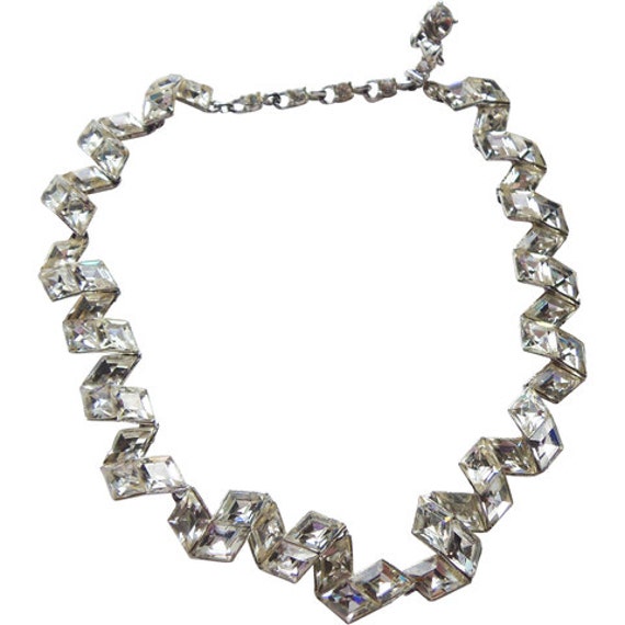 Bogoff Rhinestone Necklace Vintage 1950 Bridal Ne… - image 1