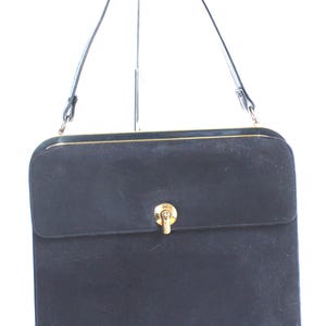 Vintage 1950 Coblentz Original Azul Marino Ante Bolso/Monedero