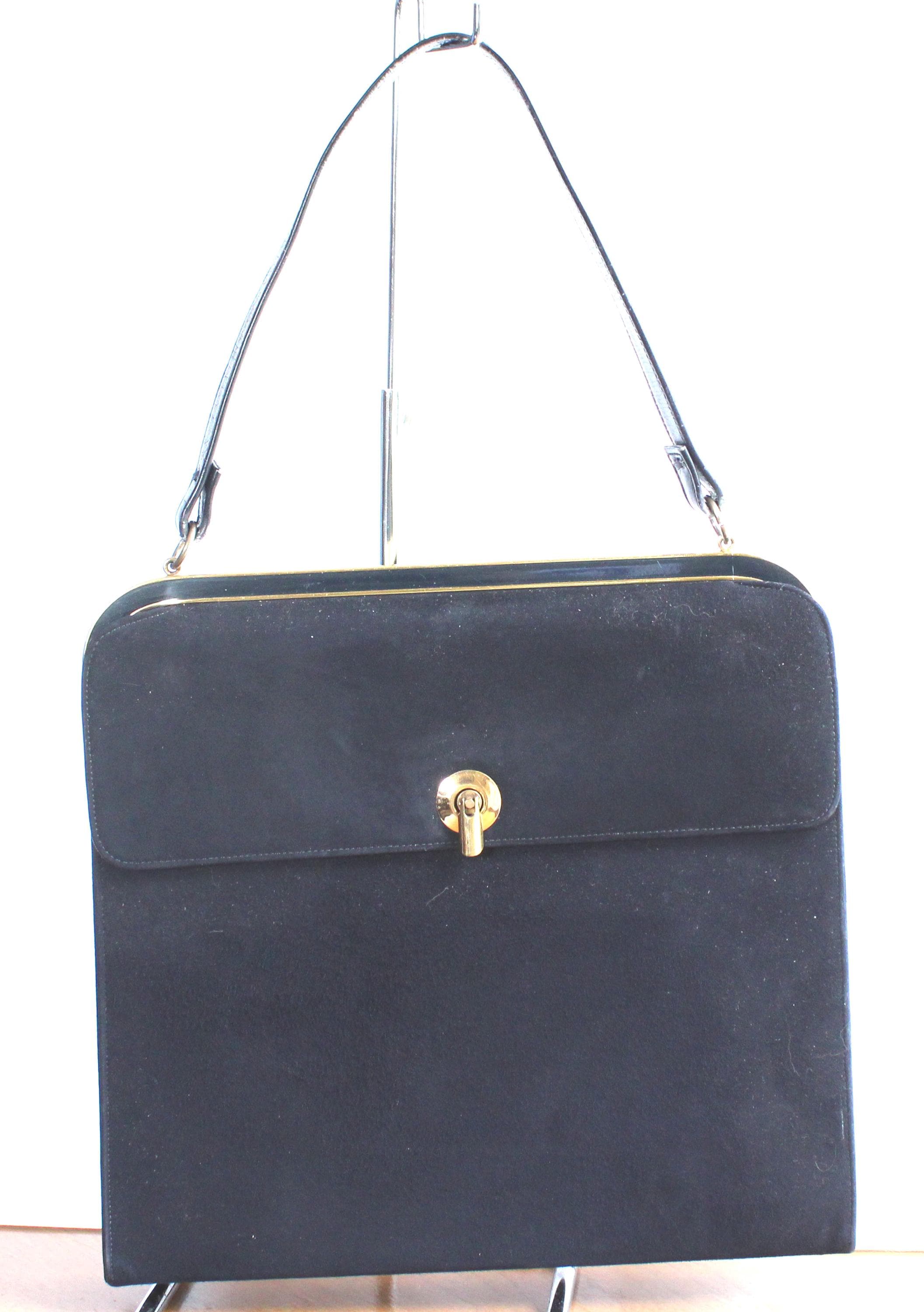 Vintage 1950 Coblentz Original Navy Blue Suede Handbag purse Etsy Ireland