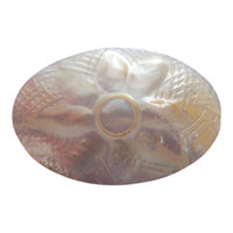 Vintage Mother Of Pearl MOP Hand Carved BroochPin
