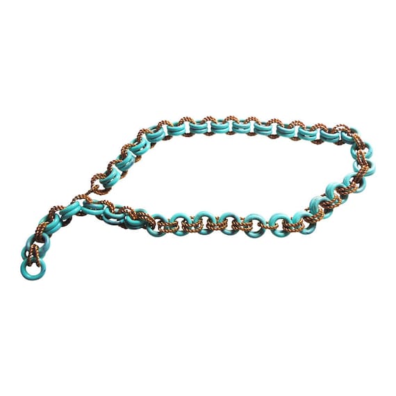 Vintage Turquoise And Gold Belt 1980 Ladies Access