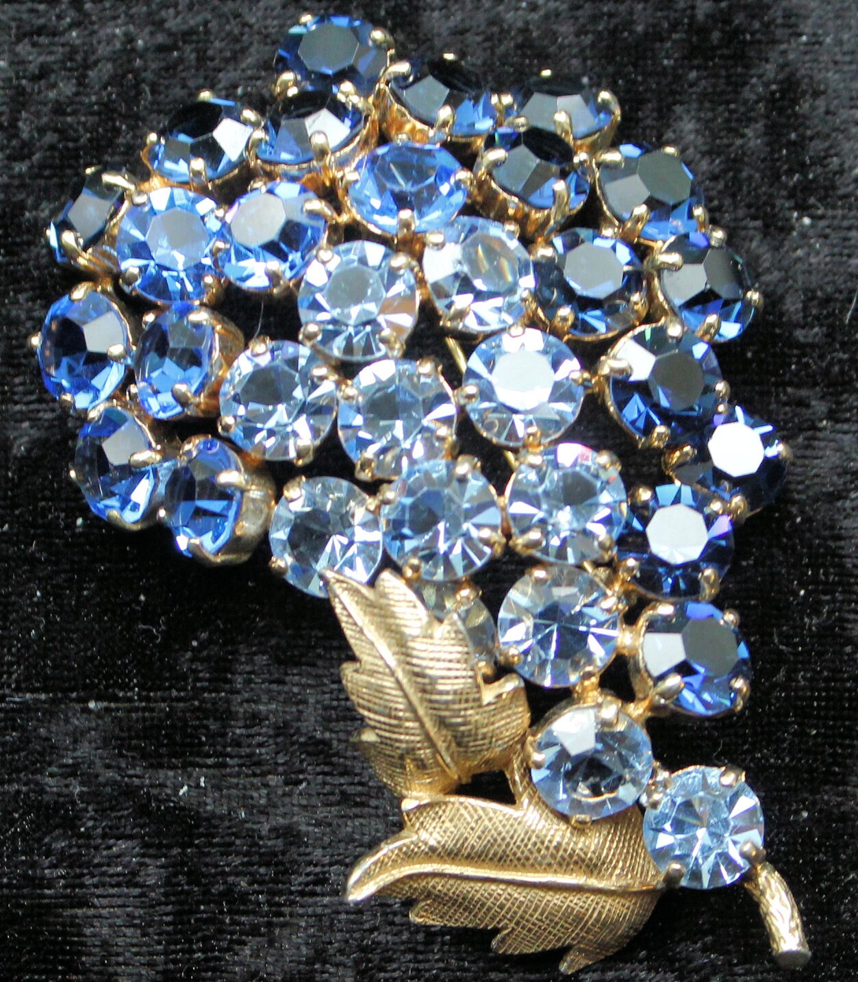 Spectacular Vintage 1950 Alice Caviness Blue Flower Brooch