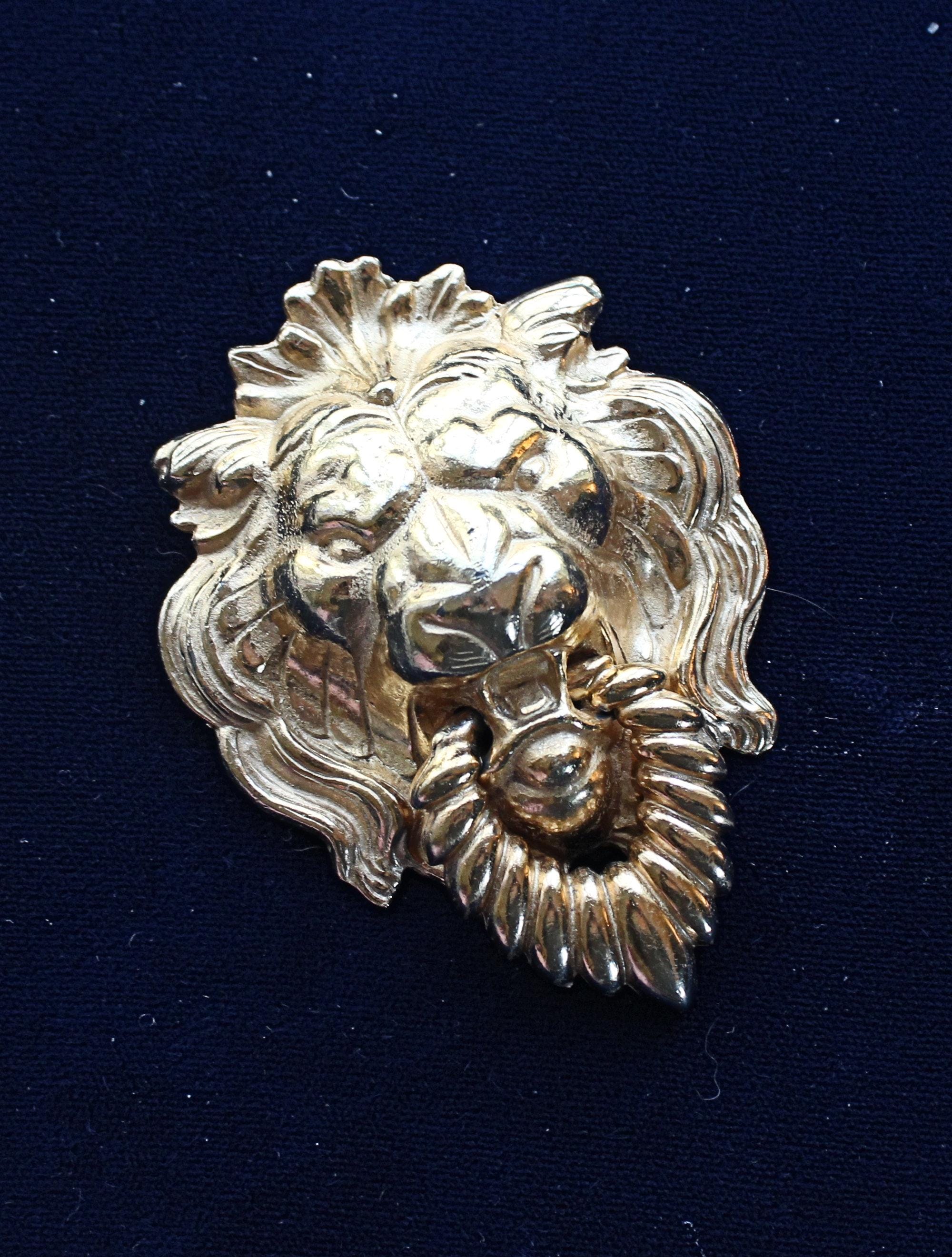 Vintage Napier Lion Head Door Knocker Brooch/pin - Etsy