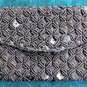 Vintage 1970 Black Sequin Clutch Evening Purse/Handbag image 1