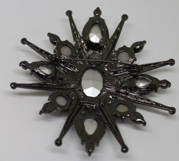 Hutton Wilkinson Starburst Brooch: Art Deco Cryst… - image 4