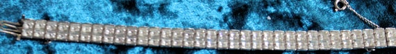 Vintage 1940 Double Row Rhinestone Bracelet with … - image 2