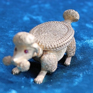 Florenza Gold Metal Poodle Saccharin Dish Trinket Box