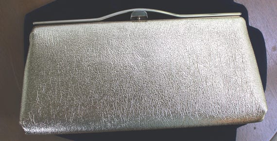 Vintage Gold Lame Clutch: Elegant Evening Handbag - image 3