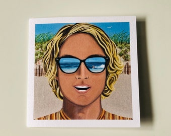 Cornish Surfer - Surfing - Surf wave ocean lover - greetings card - Sunglasses - Swimming - Beach - Cornwall - Interior decor - pop art