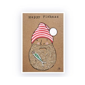 Festlicher Fischer - Weihnachtskarte - Festliche Karte - Fischer Geschenk - Angeln - Happy Fishmas