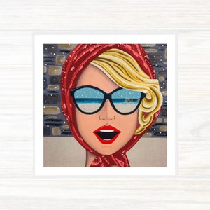 Navidad de Cornualles - Navidad en Cornualles - Tarjeta de Navidad Pop Art - Moda de los años 50 - Nieve - Invierno - Newquay