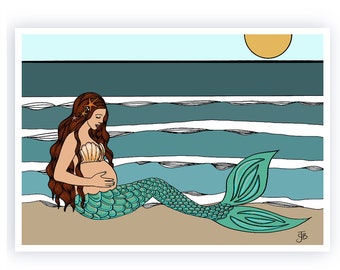 Mermaid Mama - Mum to be - Mummy to be - Pregnancy - Baby shower - Expectant Mum - Mermaid gift - greetings card