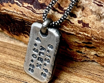 Custom Silver Memorial Pendant Necklace for Men, Remembrance gift for loss of Dad Son Mom Child Wife Friend Brother, gifts for him,