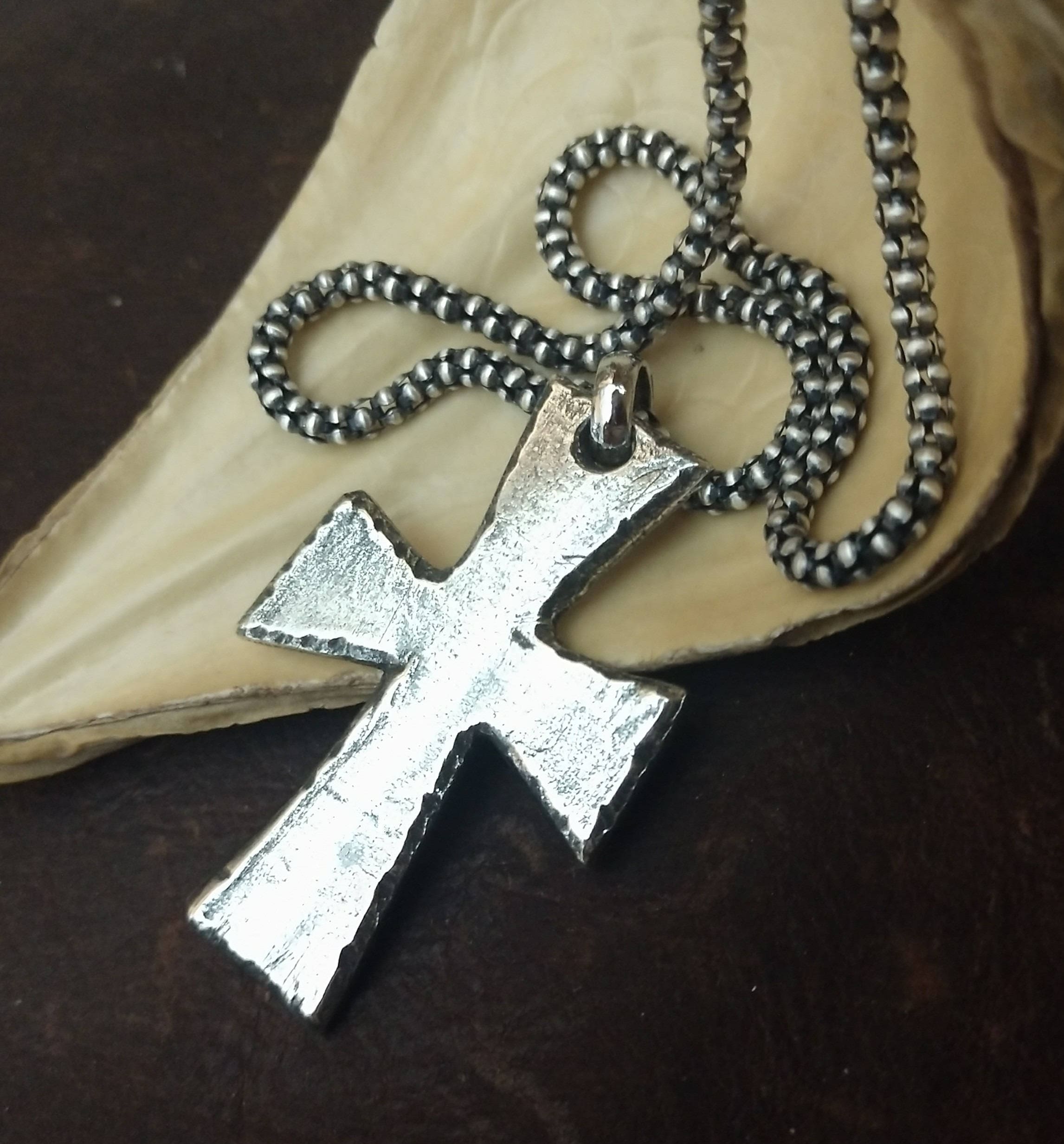 14K Solid Gold Plain Thick Cross Pendant