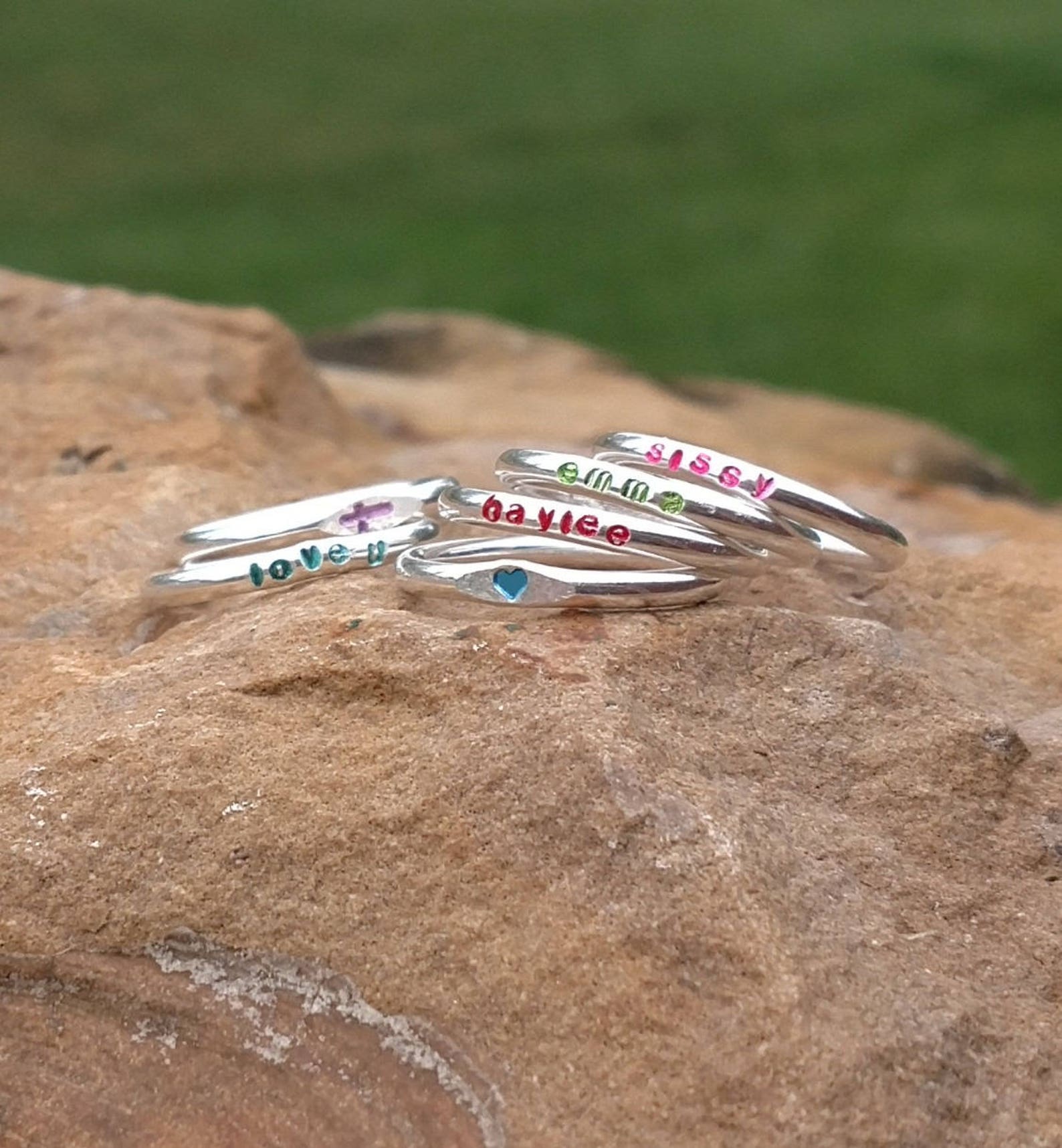 Girls Ring Little Girl Ring Friendship Ring Dainty Name Etsy