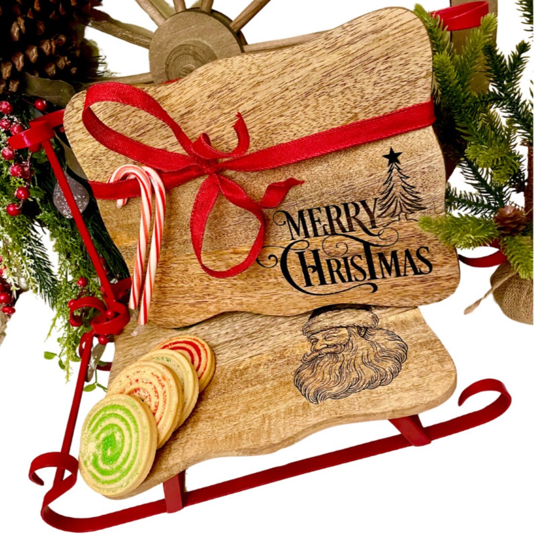 Sleigh Charcuterie Board, Christmas Table Decor, Sled Appetizer Tray