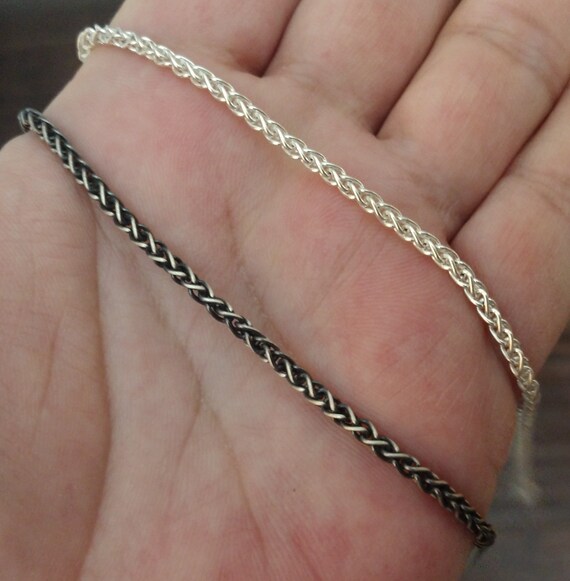 Mens Sterling Silver Wheat Chain 