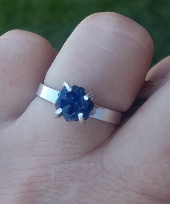Silver ring with natural stones