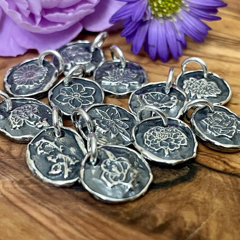 Daisy Charm Necklace Sterling Silver, Flower Charm, Birthday Gift for