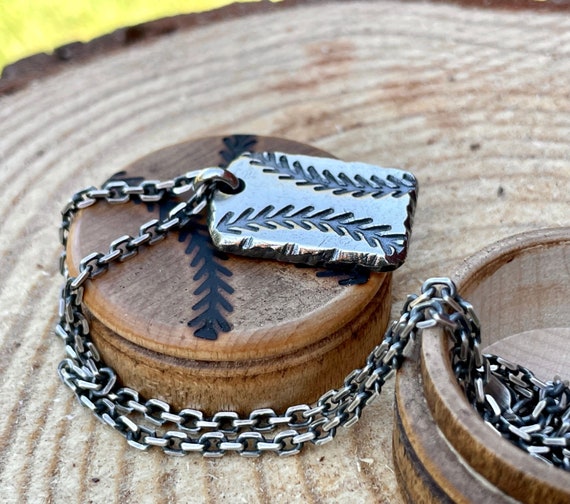 Men's Baseball Necklace Sterling Silver 