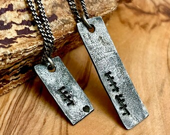 Tally Mark Necklace, Anniversary Gift for Him, Mens Custom Tally Pendant, Boyfriend Gifts, Husband Anniversary Present, Personalized Jewelry