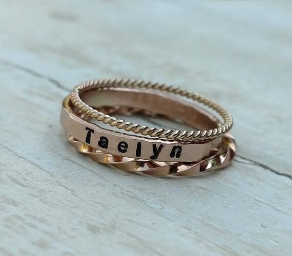 Minimalist Ring Dainty Name Rings Stacking Ring Womens Rings Etsy