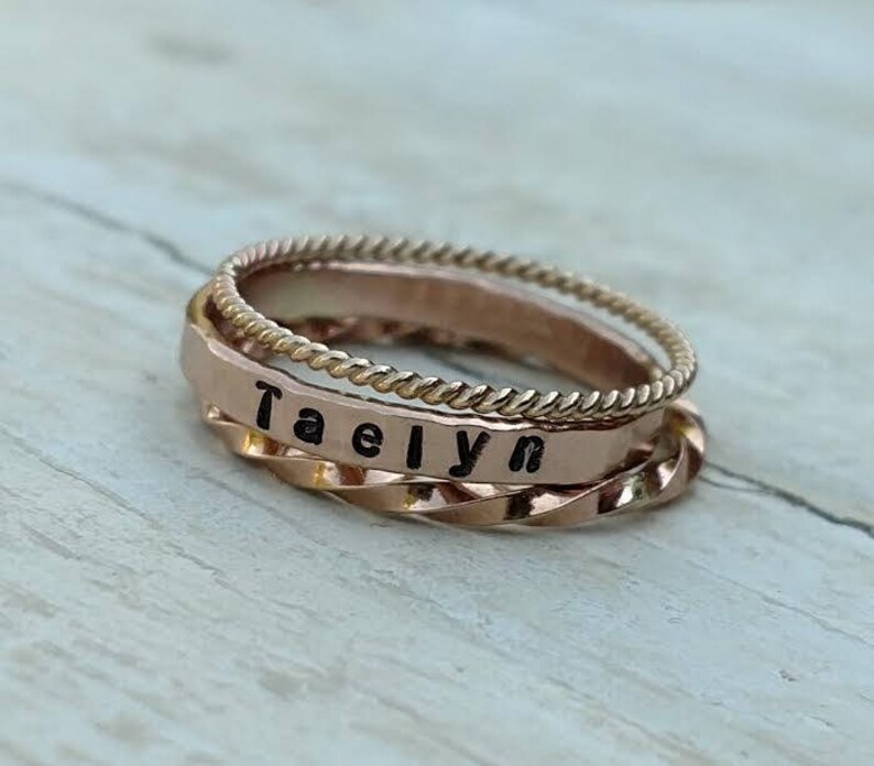 Minimalist Ring Dainty Name Rings Stacking Ring Womens Rings Etsy