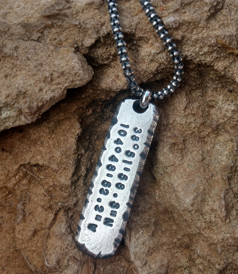 Mens Necklace Personalized Bar Pendant Mens Custom Jewelry Etsy