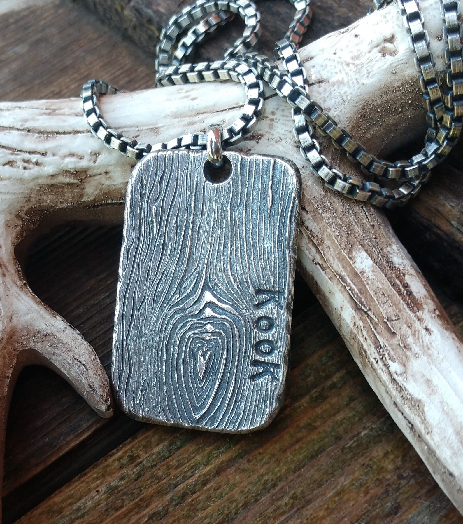 Mens Tree Bark Cross Necklace Rustic Wood Cross Heavy Sterling Etsy