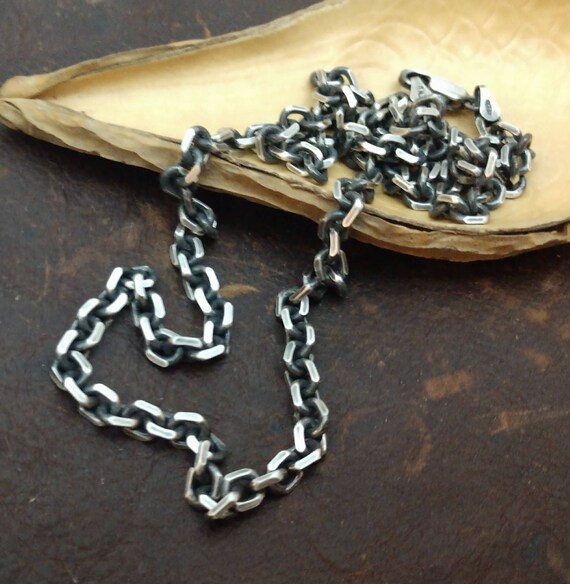 Mens heavy sterling silver necklace deals