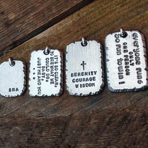 Personalized Sterling Silver Necklace Pendant: Custom Hand carved Rustic Mens Jewelry Engraved