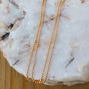 Gold Bead Chain Necklace 1.5 mm, 20 24 30 inch 14k Gold Filled Ball Chains