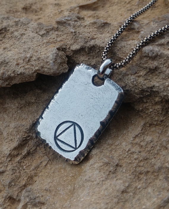 Recovery Gifts For Men Aa Na Sobriety Necklace Sober - Alcoholics Anonymous Sobriety Pendant Recovery Gifts For Men Aa Na Sobriety Necklace Sober - Alcoholics Anonymous Sobriety Pendant