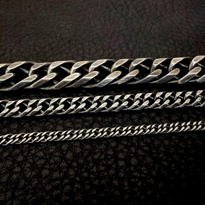 Double Link Curb Chain Necklace Oxidized Sterling Silver: Mens Rustic Specialty Chains