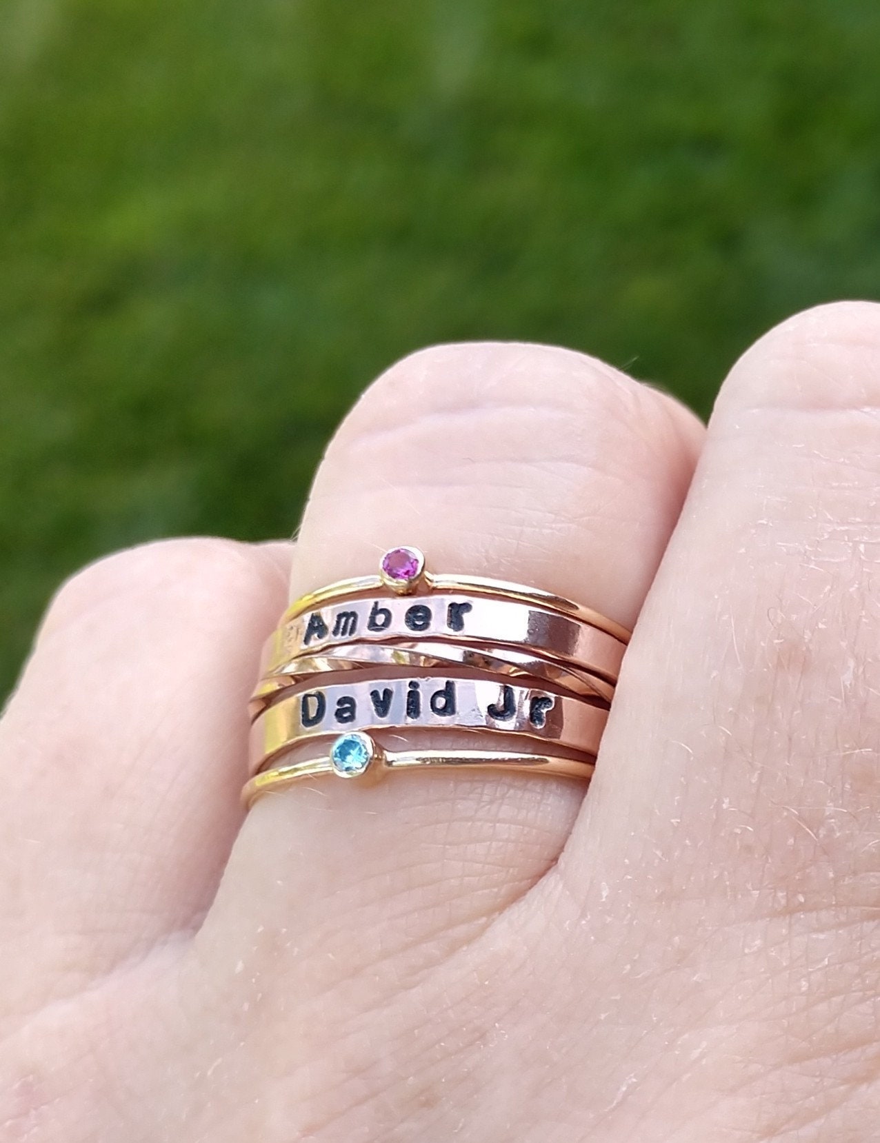 Birthstone Name Ring Stacking Stackable Mix And Match Mothers Etsy Birthstone Name Ring Stacking Stackable Mix And Match Mothers Etsy