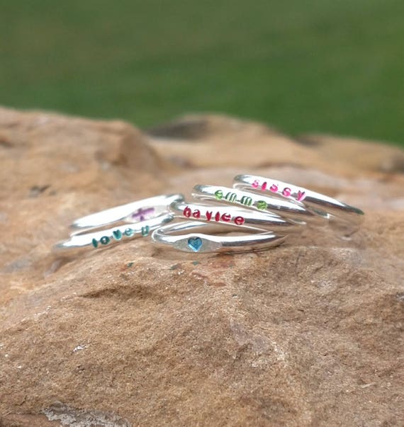 Girls Ring Little Girl Ring Friendship Ring Dainty Name Etsy
