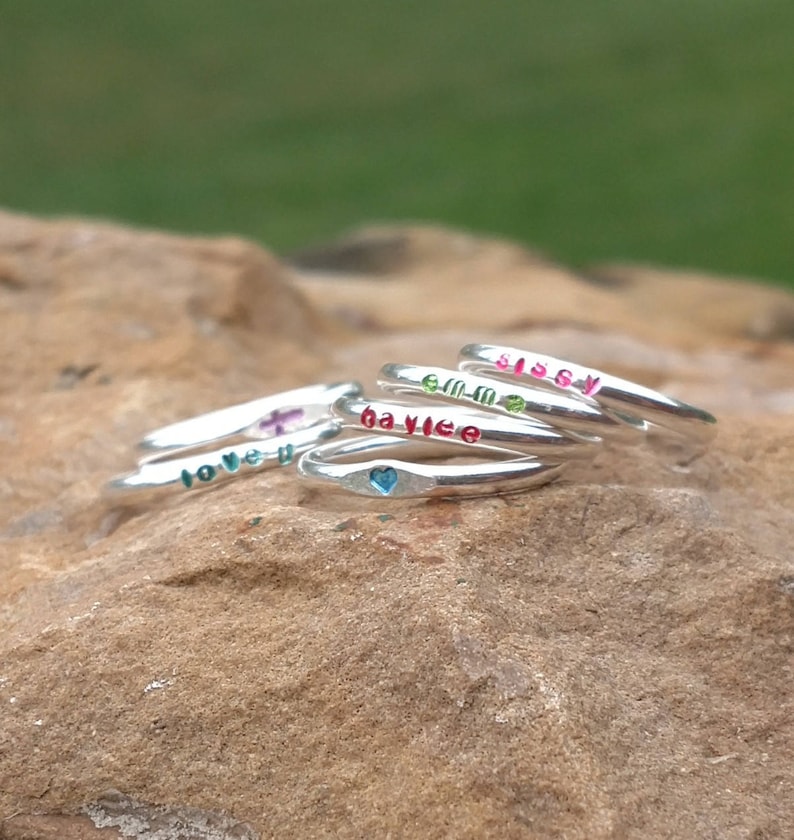 Girls Ring Little Girl Ring Friendship Ring Dainty Name Etsy