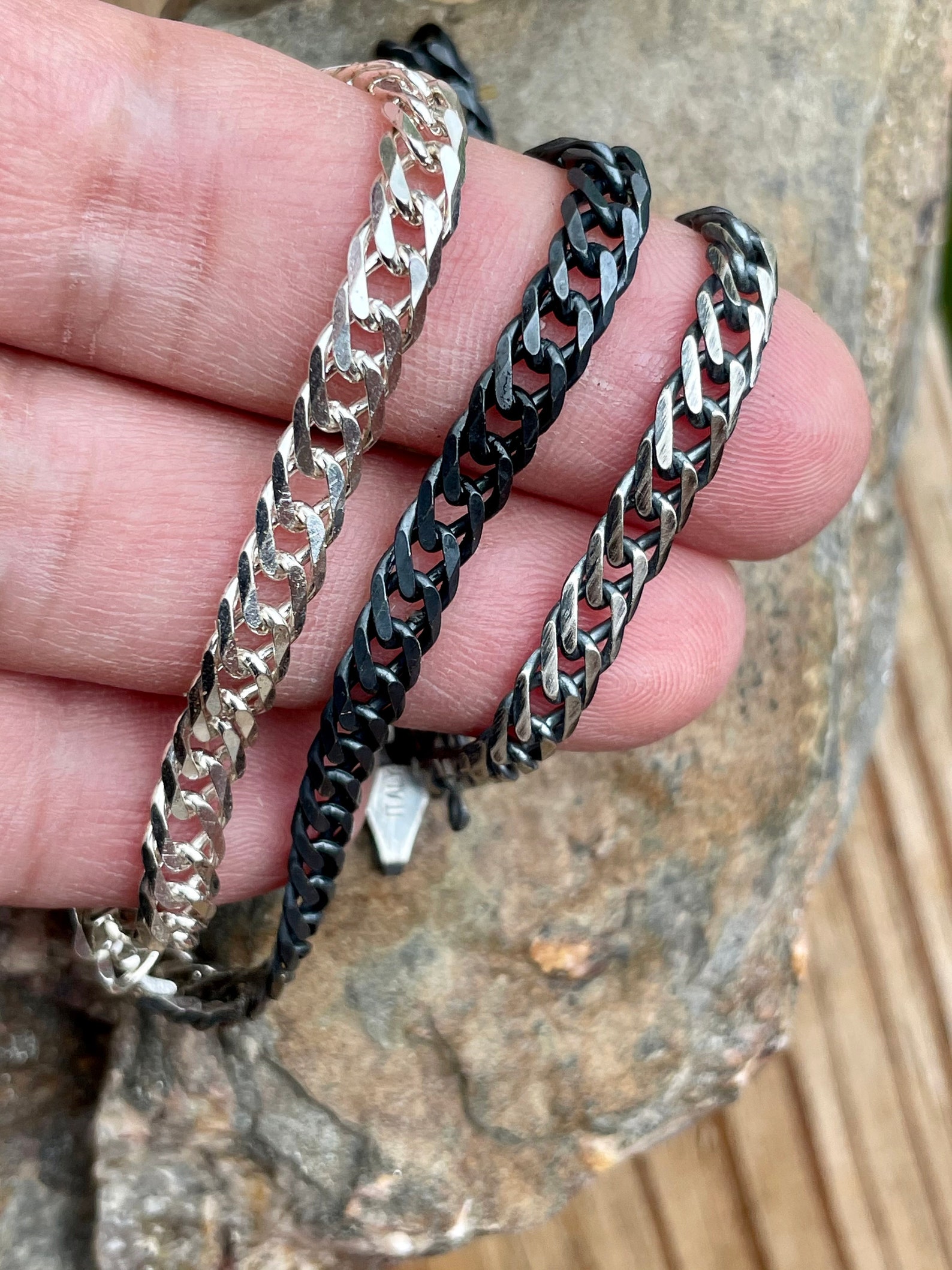 Mens Silver Chain Necklace 5mm Double Link Unique Specialty Etsy