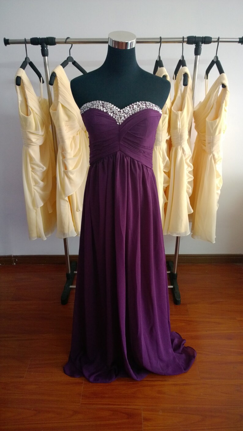 Strapless bridesmaid Dresses Long chiffon prom Dresses Evening Etsy