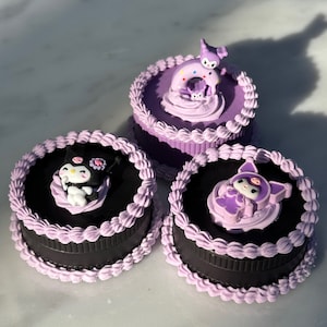 Kawaii Character Cake Grinder - Choose your topper and colors - Fake Cake Herb Grinder - 42 Character Options -  Black White Purple