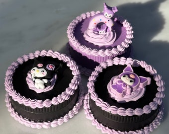 Kawaii Character Cake Grinder - Choose your topper and colors - Fake Cake Herb Grinder - 42 Character Options -  Black White Purple