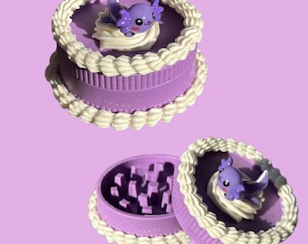 Purple Axolotl Fake Cake Grinder - Ready To Ship