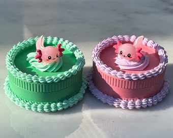 Molinillo de pastel de ajolote personalizable - Molinillo de pastel falso - linda figura de ajolote