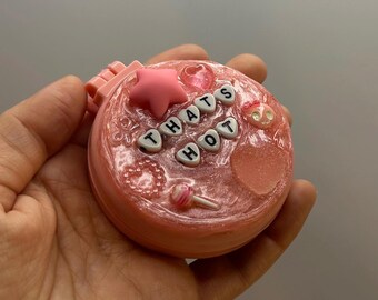 THATS HOT shimmer Decoden Fake Cake Pocket Brush/ Mirror - Ready to Ship - y2k accessories