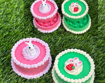Customizable Bunny Rabbit Cake Grinder - Fake Cake Grinder - cute little bunny cake topper