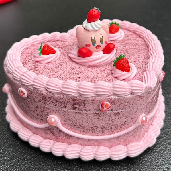 Poyo Strawberry cake two tiered jewelry box with mirror