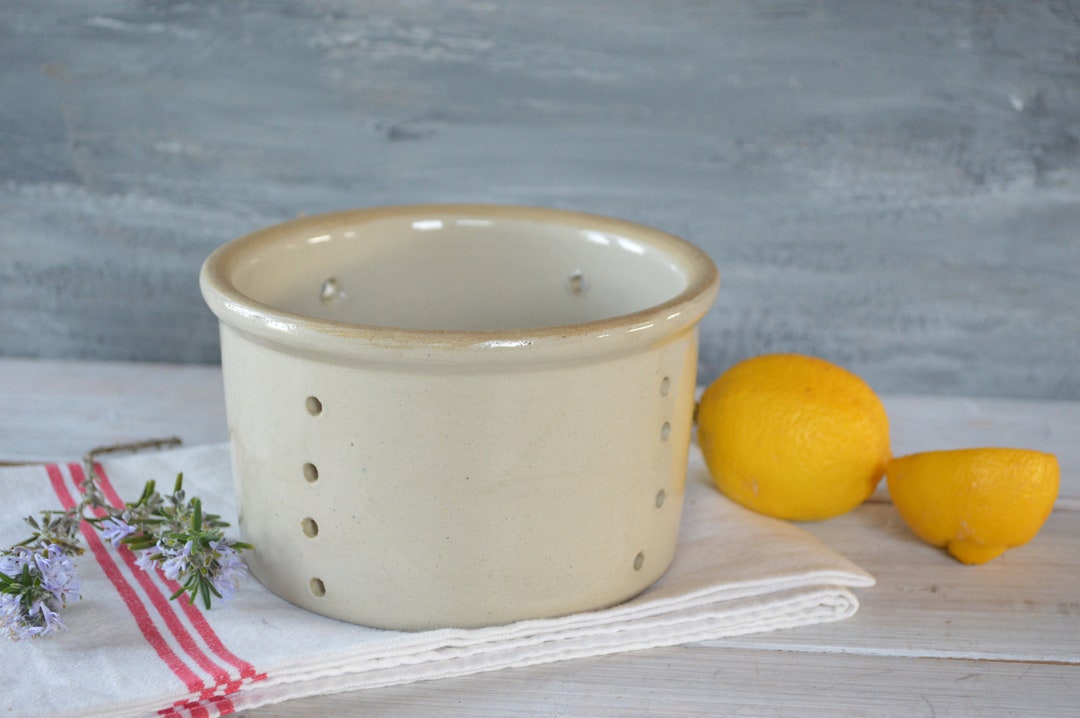 French Vintage Cheese Drainer Small Glazed Terracotta Cheese Etsy
