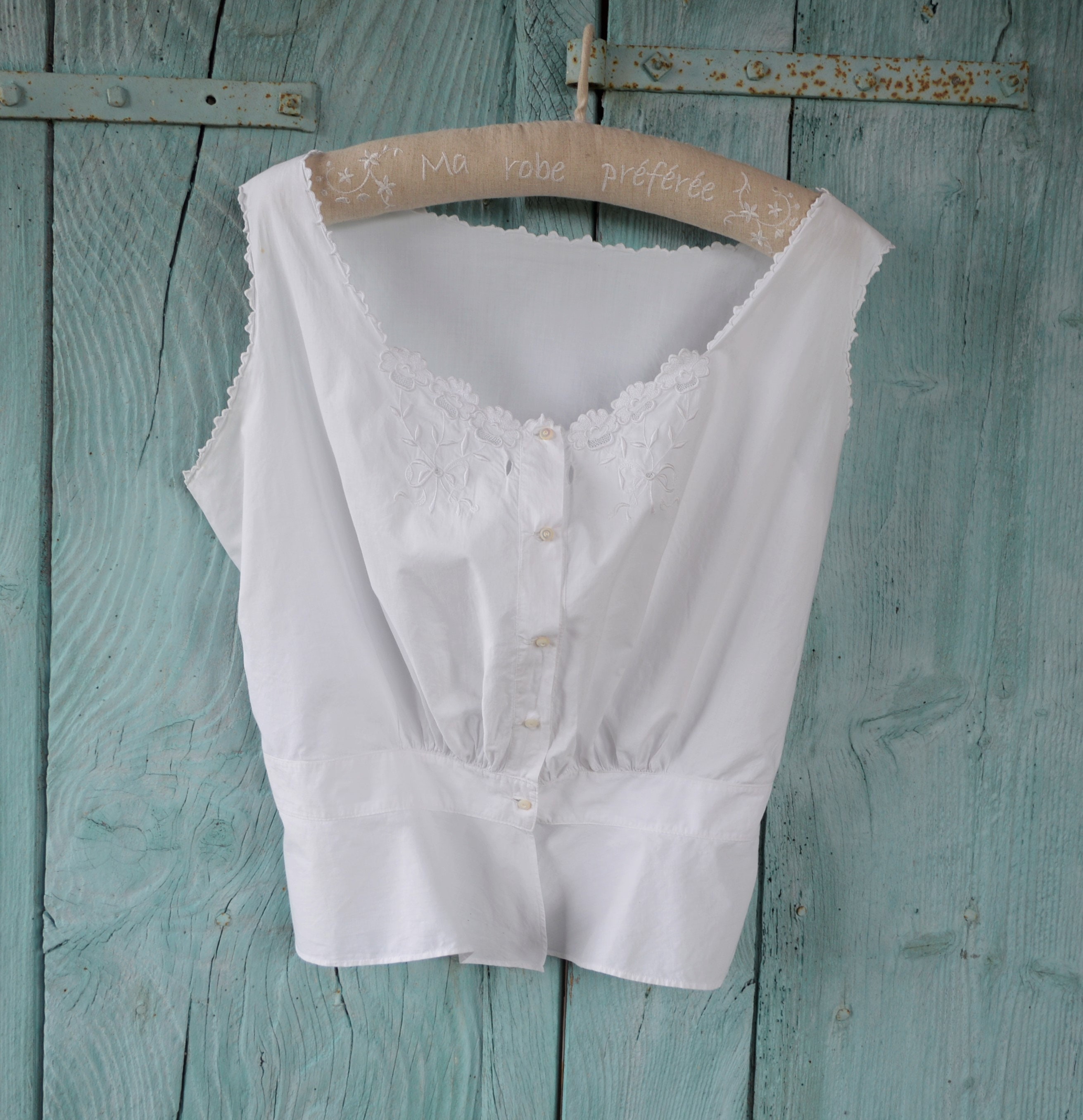 Antique French White Cotton Lace Camisole Cache Corset | Etsy